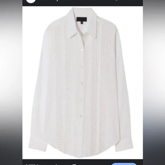 Nili Loton Ivory Tara Button Down Shirt - Picture 3 of 11